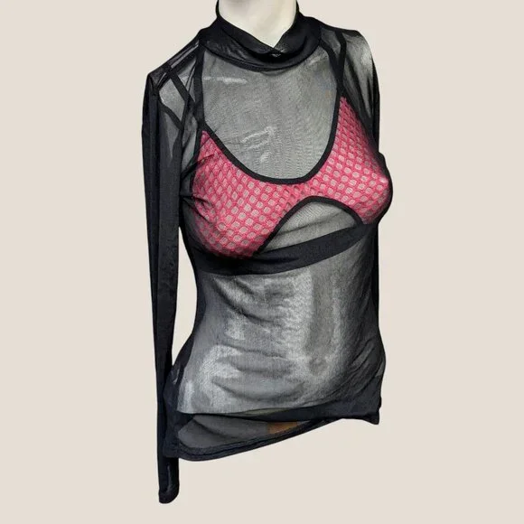 Neon Fishnet Bra - Picture 2 of 3